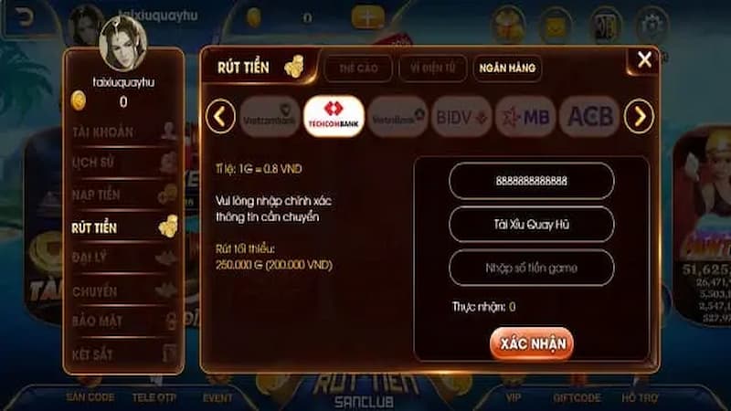 Các phương thức nạp rút được hỗ trợ tại hệ thống 